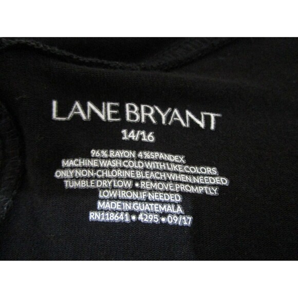 Lane Bryant Womens Black Top Size 14/16 Long Sleeve Keyhole Back - Picture 3 of 8